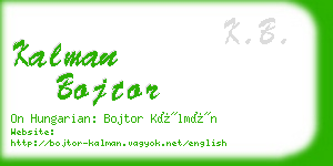kalman bojtor business card